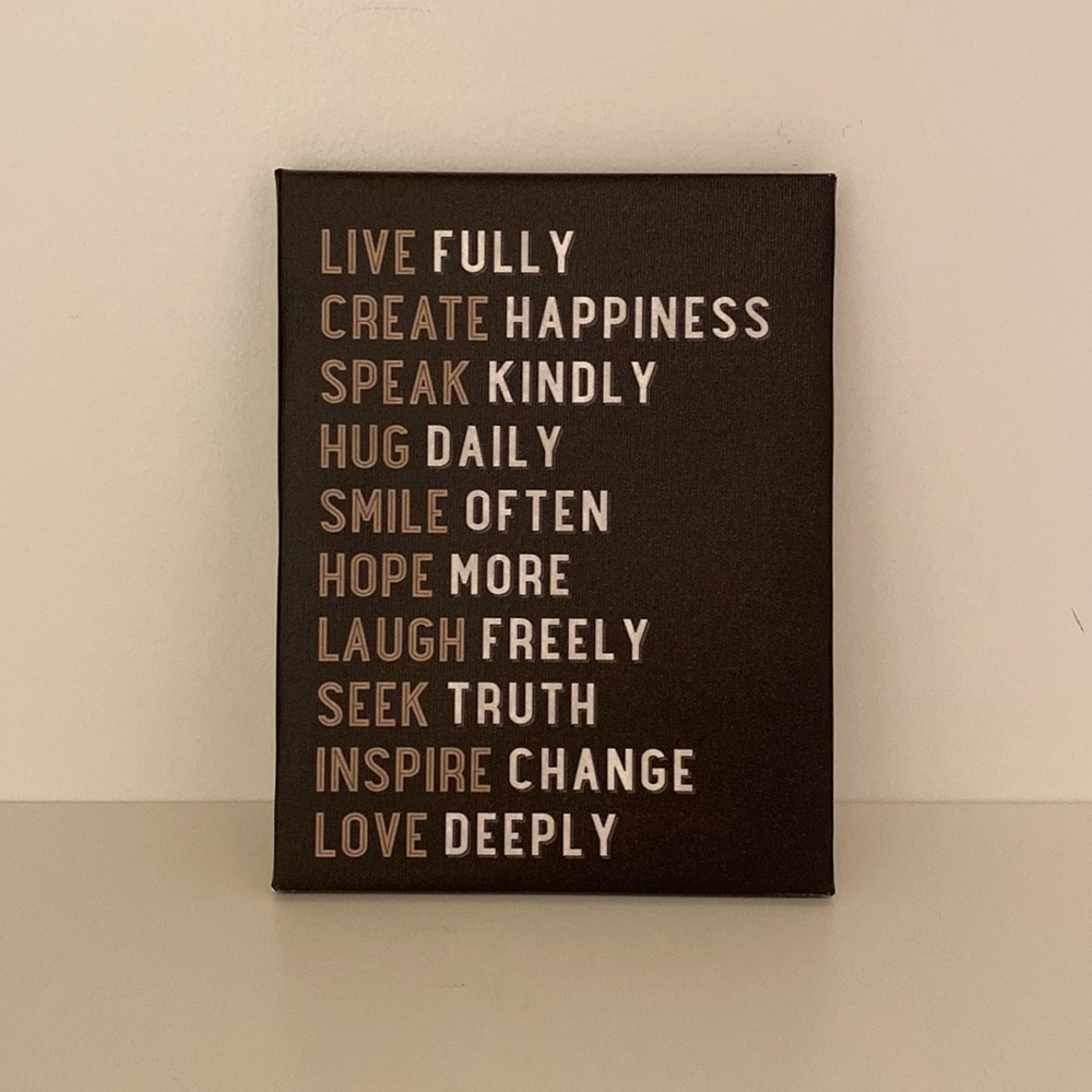 Inspirational quote sign